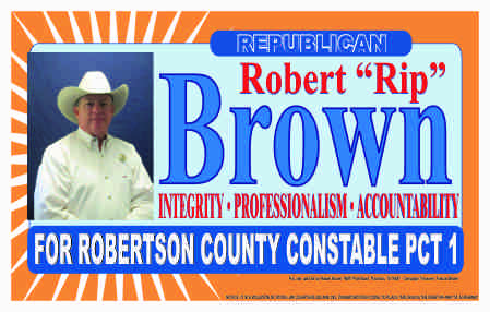 County Constable Political Lawn Signs
