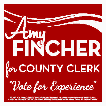 Campaign Sign for County Clerk
