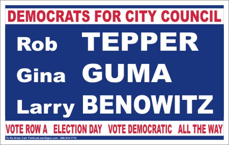 Democrats for City Council Political Signs
