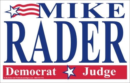 Democrat for Judge Election Sign
