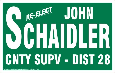 Re-Elect County Supervisor Lawn Signs
