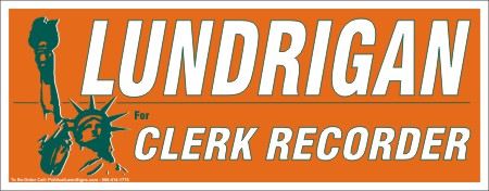 Clerk Recorder Election Sign
