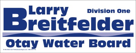 Water Board Campaign Yard Signs
